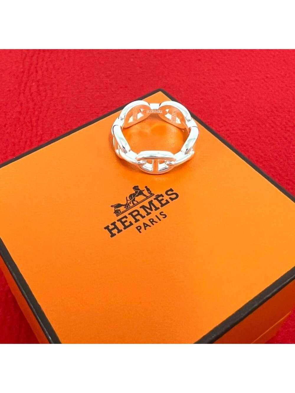 Hermes Enchainee PM Ring 925 Sterling Silver